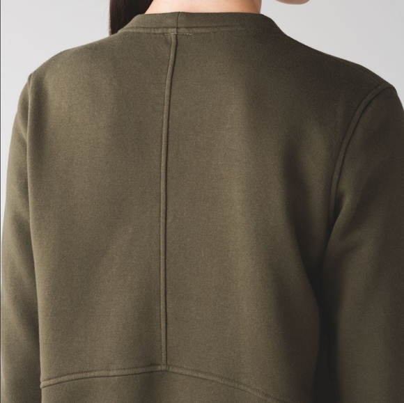 Lululemon Yes Fleece Pullover Crewneck - Military Green - 4 - Picture 5 of 13